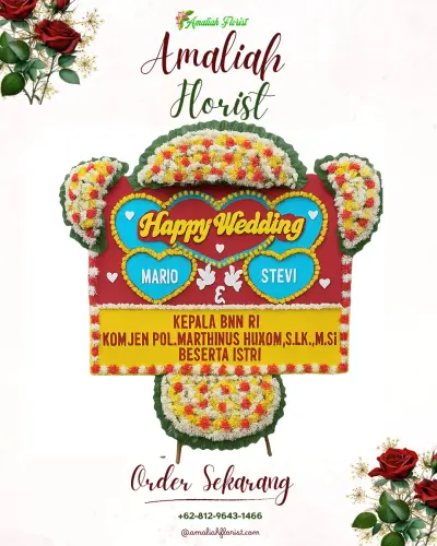 Karangan Papan Bunga Pernikahan di Gerendong